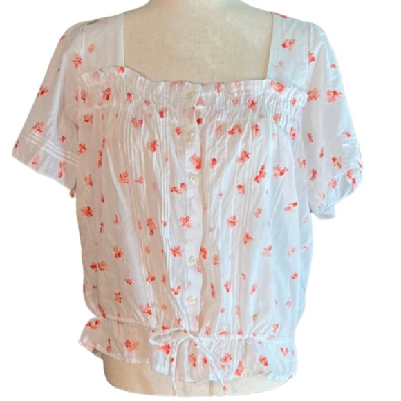 Trovata Birds of Paradis White Blouse with Pink Embroidery - Picture 1 of 11